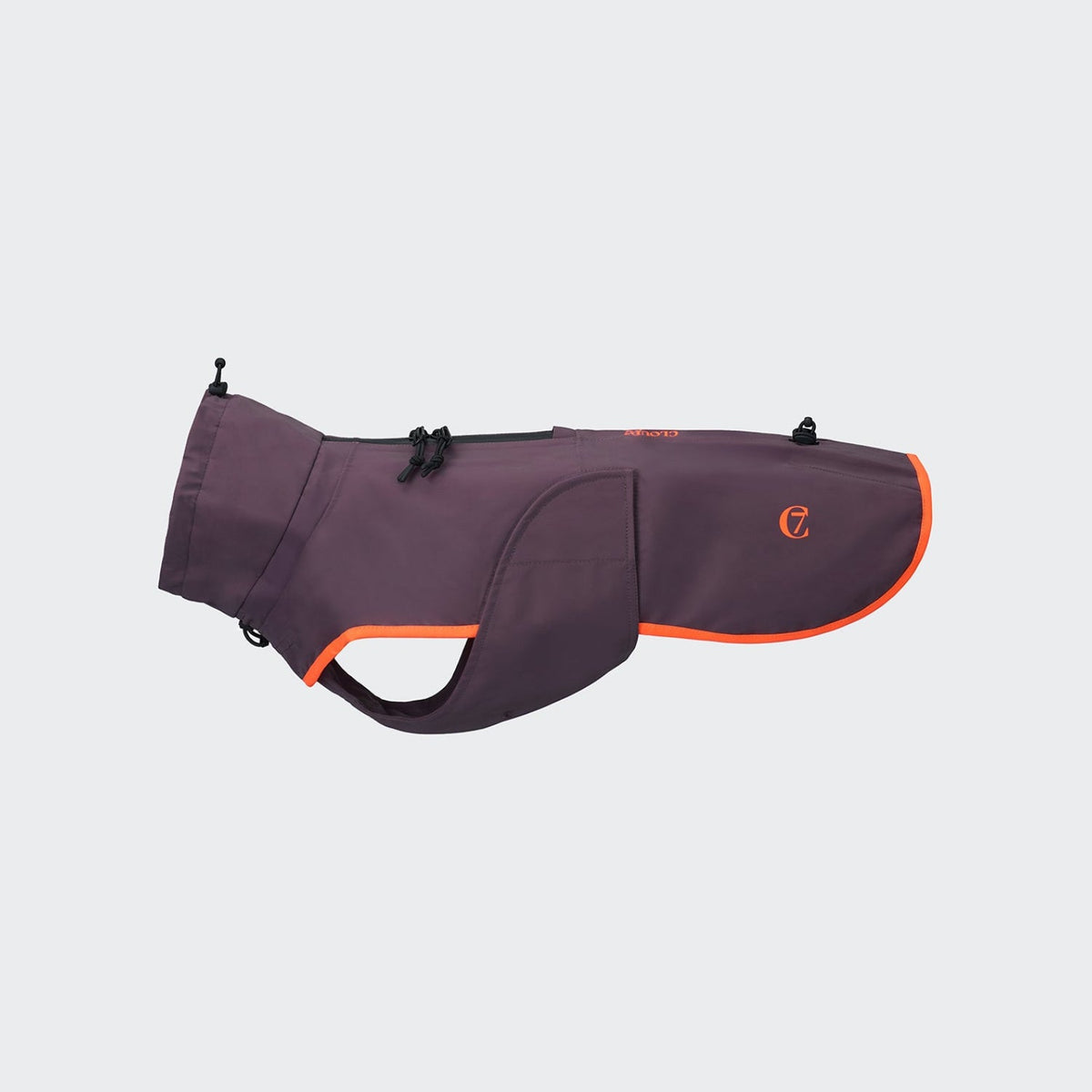CLOUD7 - Hunderegenmantel Dackel AKTIV Aubergine/Orange