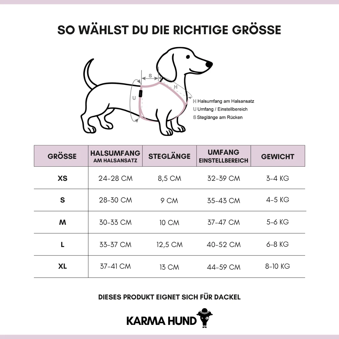 Karma Hund – Softshell Hundegeschirr Dackel