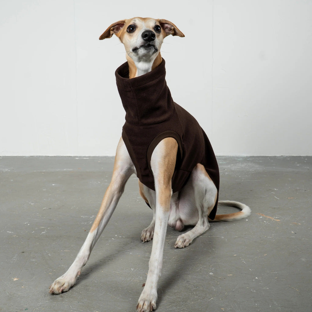 Karma Hund – Fleece Shirt Windhund - Espresso