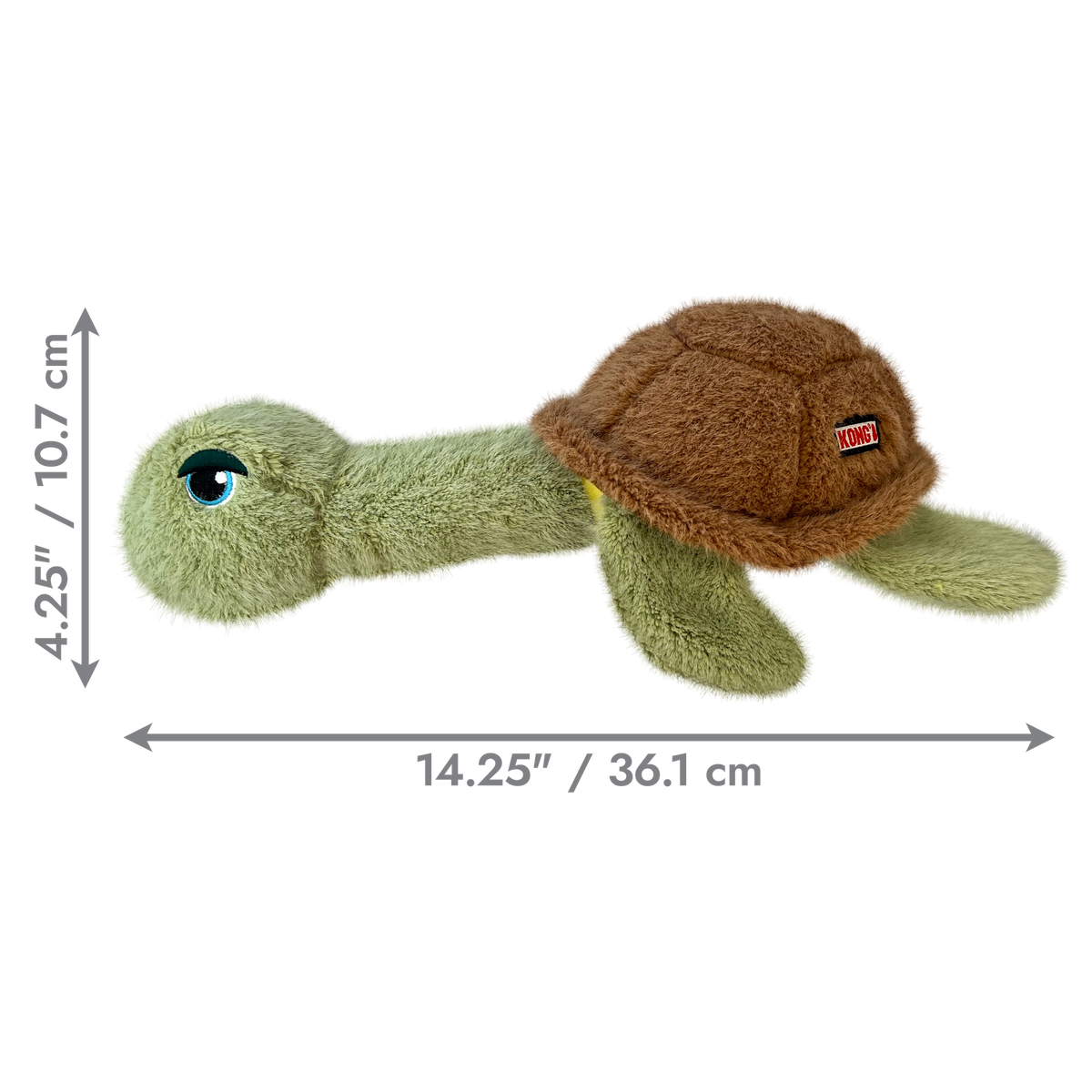 KONG Scruffs Turtle – Weiches Kuschel-Hundespielzeug zum Spielen & Schmusen