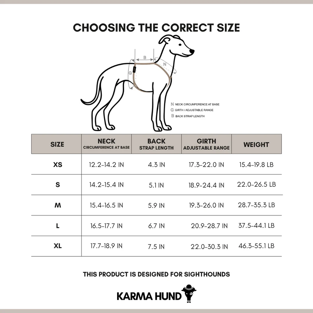Karma Hund – Softshell Hundegeschirr Windhund