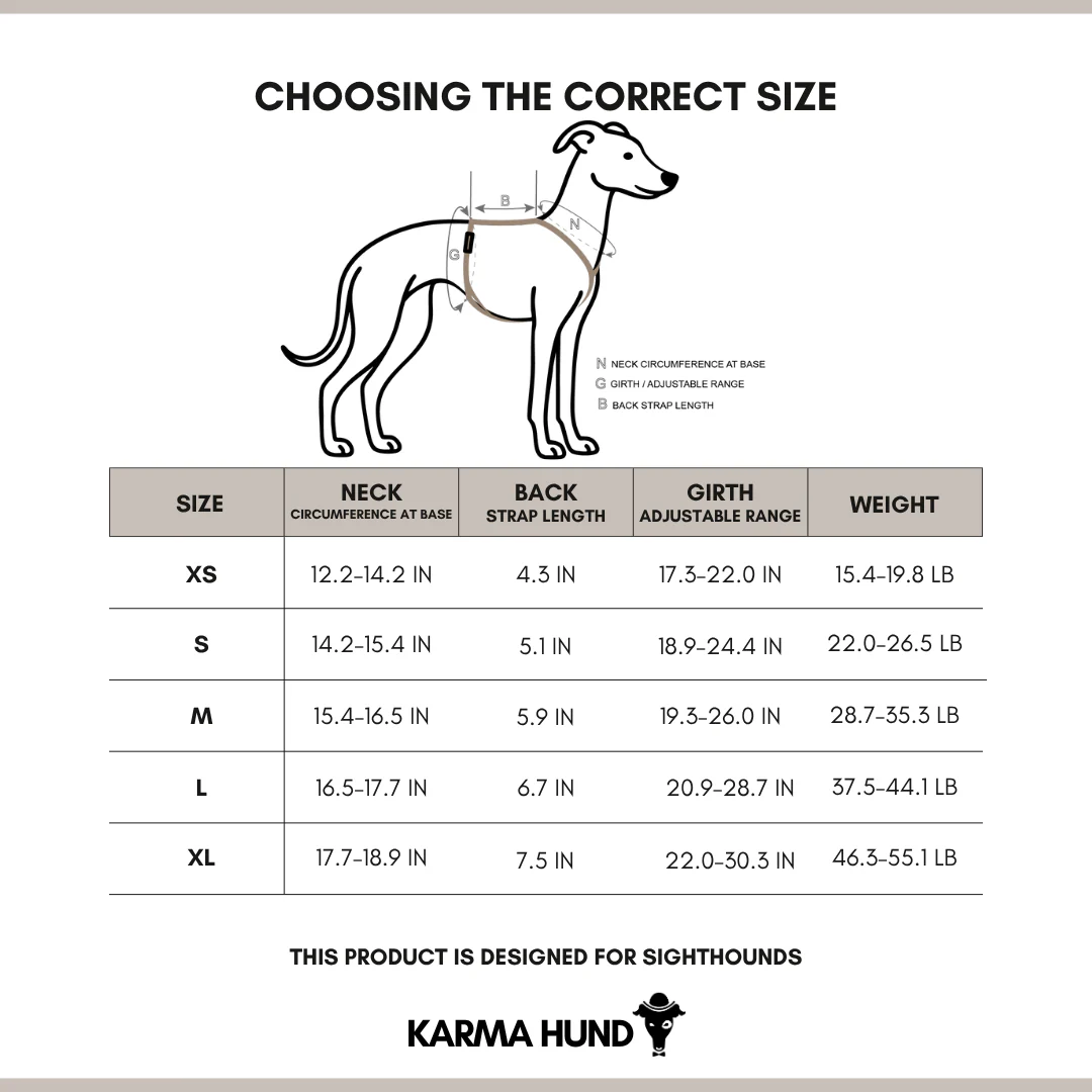 Karma Hund – Softshell Hundegeschirr Windhund