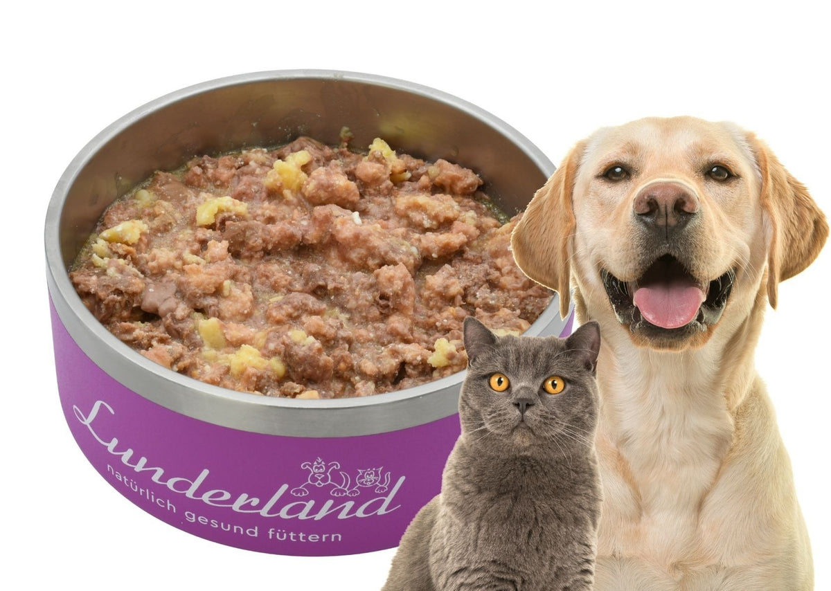 Lunderland – Reinfleisch Mix-Dose Euter + Herz vom Rind für Hunde und Katzen 300 g