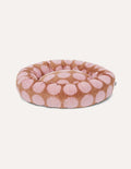 DOGGUO – Rundes Hundebett Gepunktet - Mocha/Pink