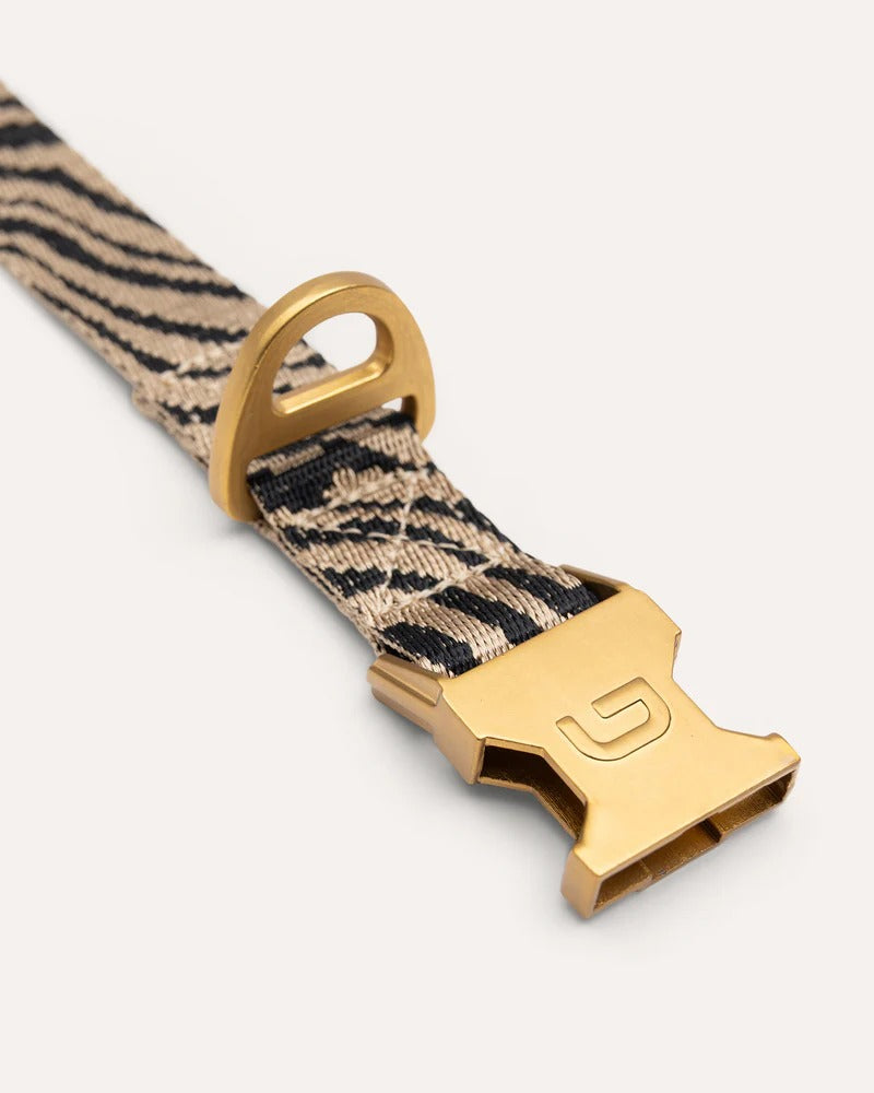 DOGGUO – Hundehalsband Zebra - Beige/Black