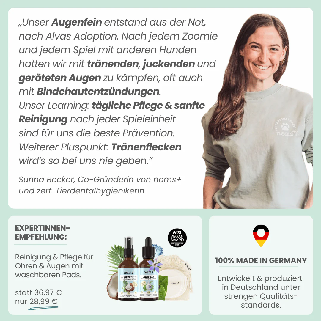 noms+ – 2-in-1 Augenfein Reinigung & Pflege für Hunde & Katzen