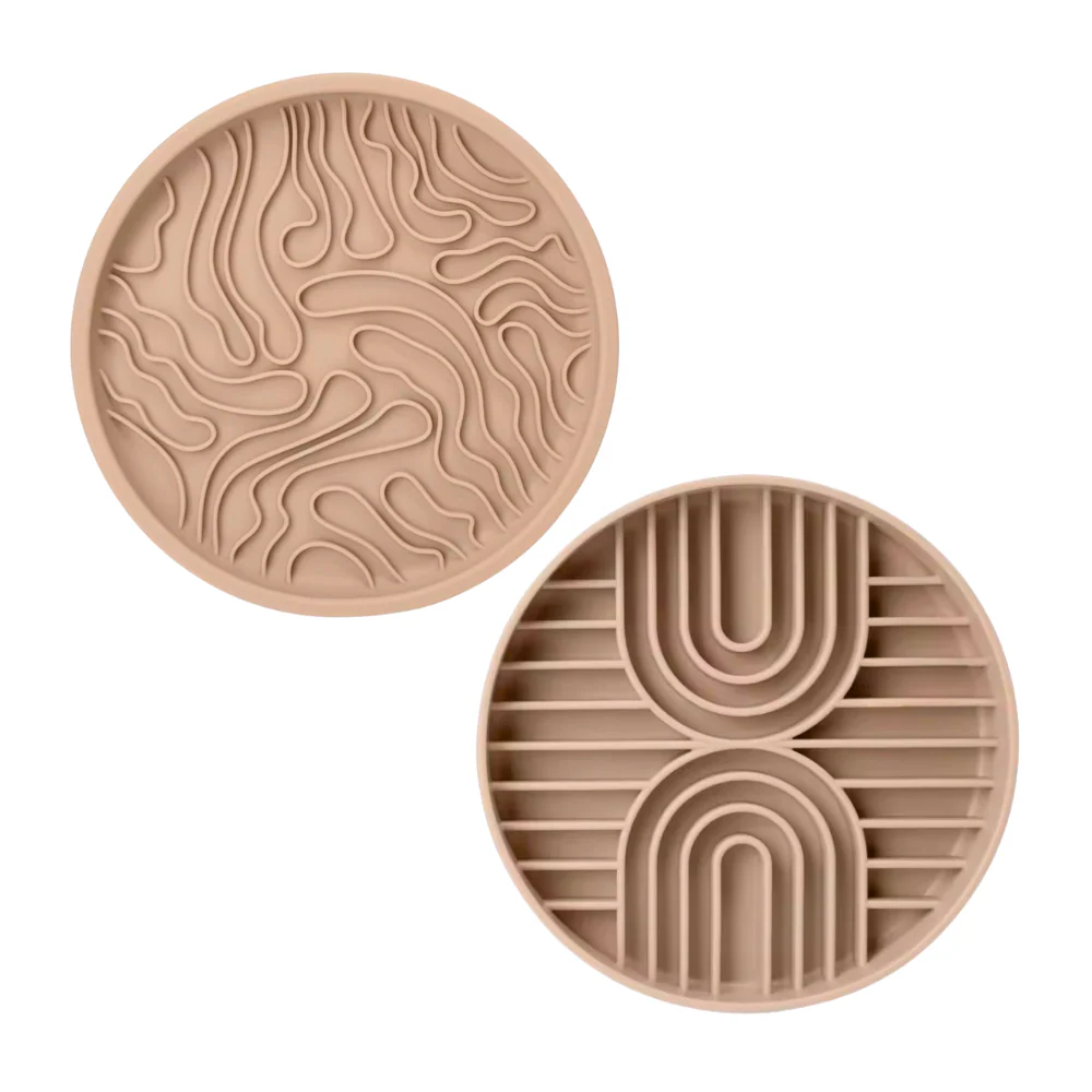 LOVIN'DOG – 2er-Set Slow Feeder Bowl & Lick Mat Nude