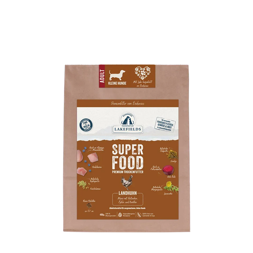 Lakefields – Trockenfutter SUPERFOOD Huhn Adult für kleine Hunde