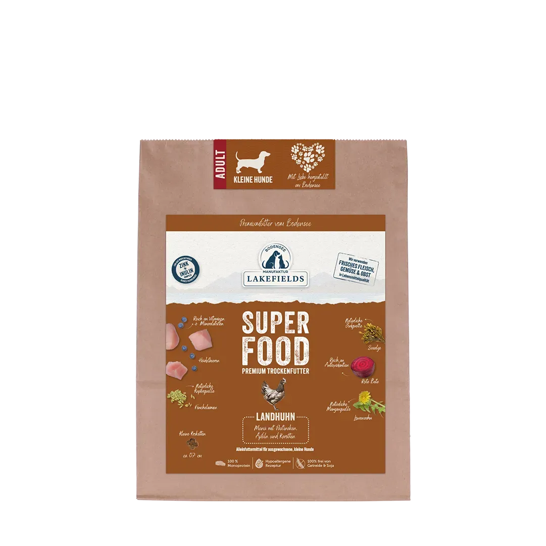 Lakefields – Trockenfutter SUPERFOOD Huhn Adult für kleine Hunde