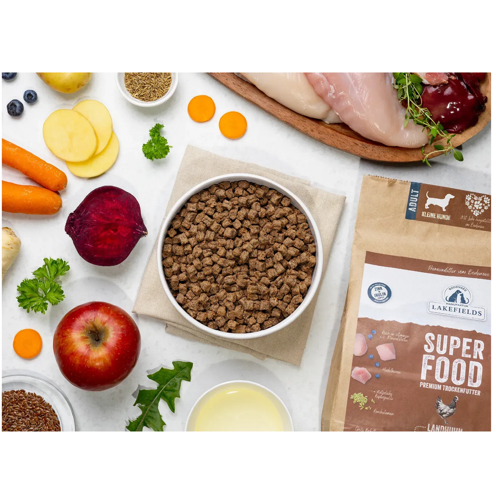 Lakefields – Trockenfutter SUPERFOOD Huhn Adult für kleine Hunde