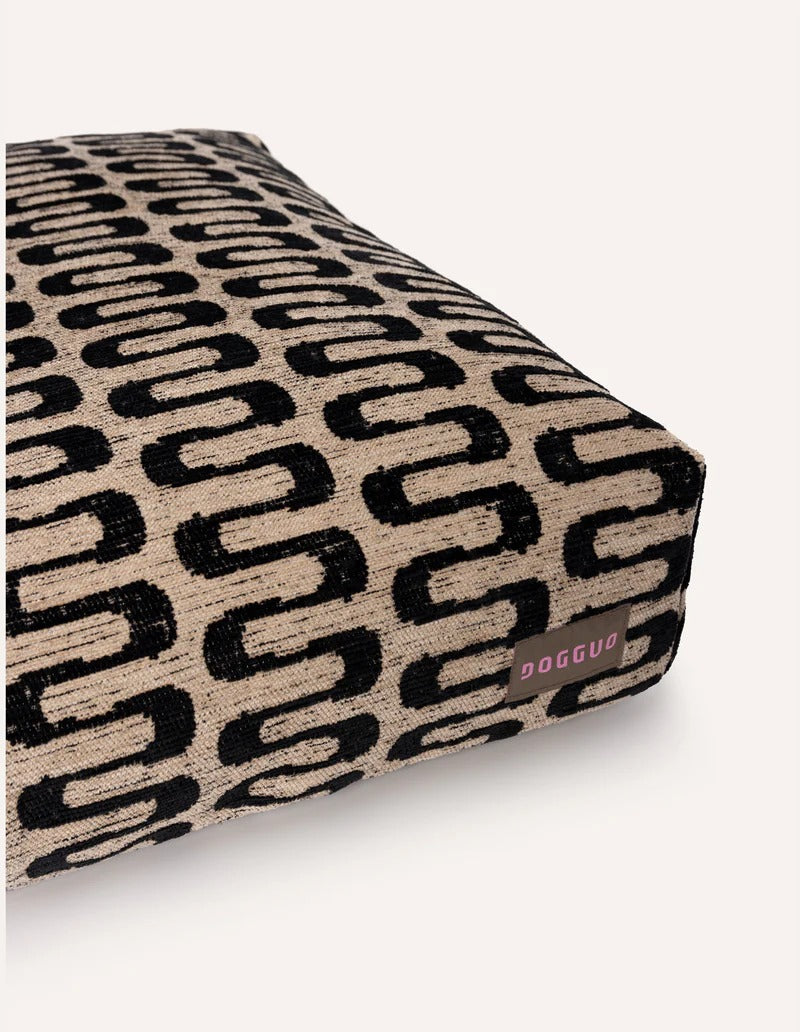DOGGUO – Hundebett Retro Wave - Beige/Black