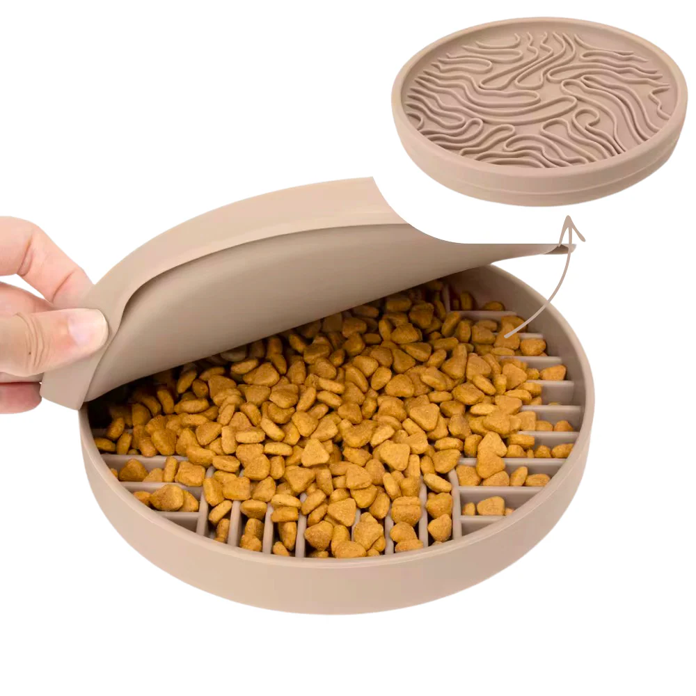 LOVIN'DOG – 2er-Set Slow Feeder Bowl & Lick Mat Nude