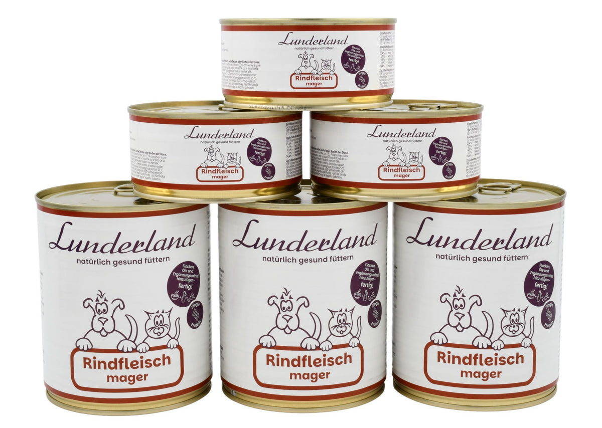 Lunderland – Reinfleisch-Dose Rindfleisch mager für Hunde und Katzen 300 g
