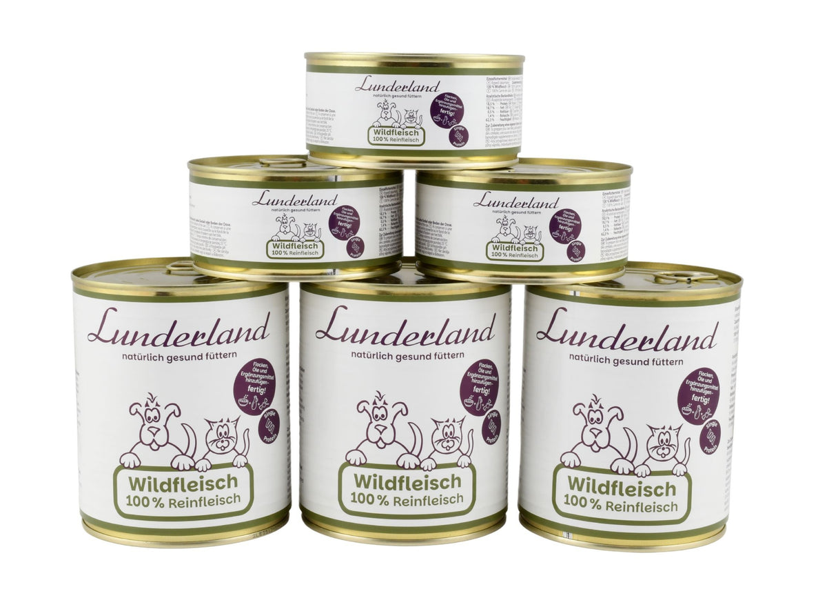 Lunderland – Reinfleisch-Dose Wildfleisch für Hunde und Katzen 300g