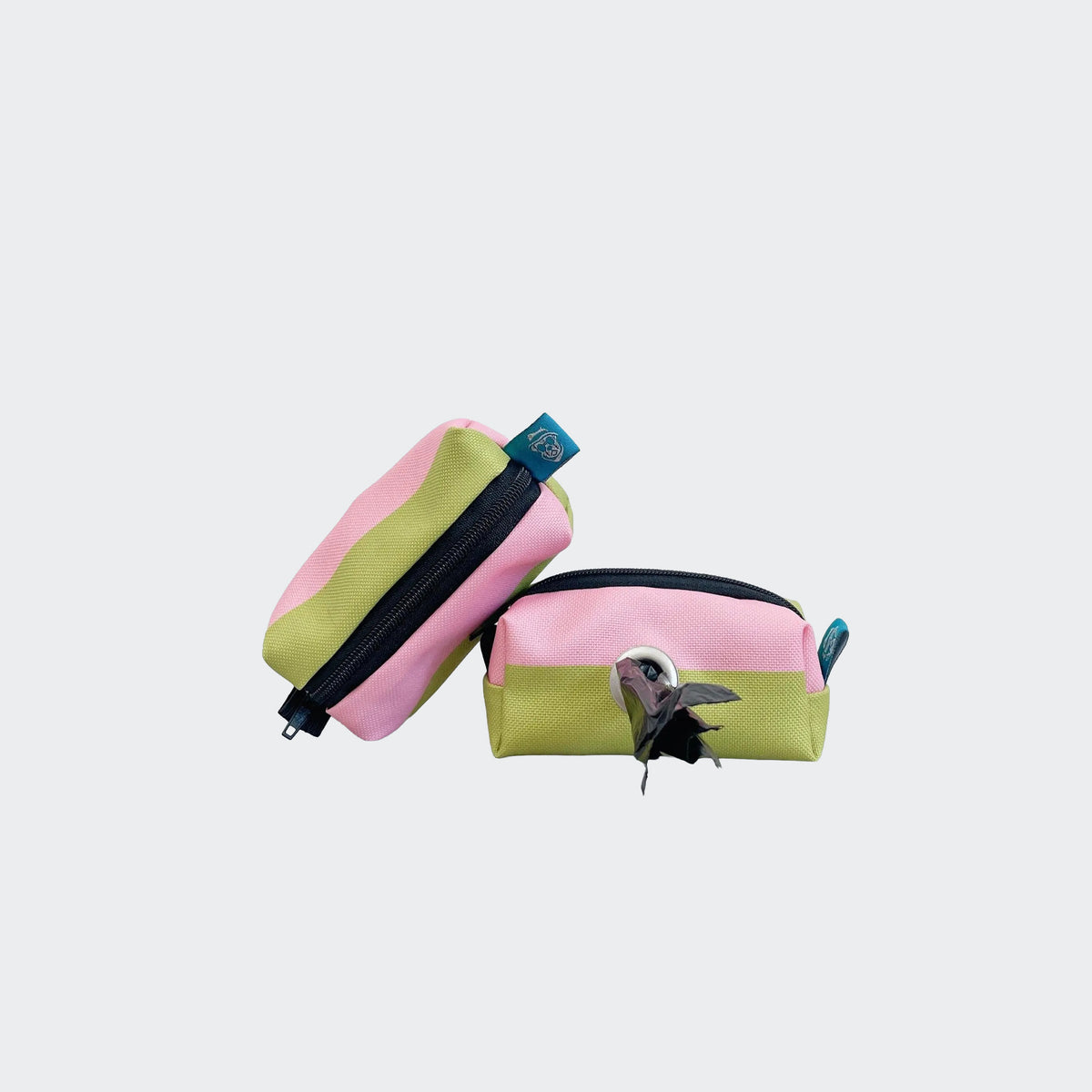 pawfashionEU – Kotbeutel- & Leckerlitasche mit Karabiner – rosa-grün