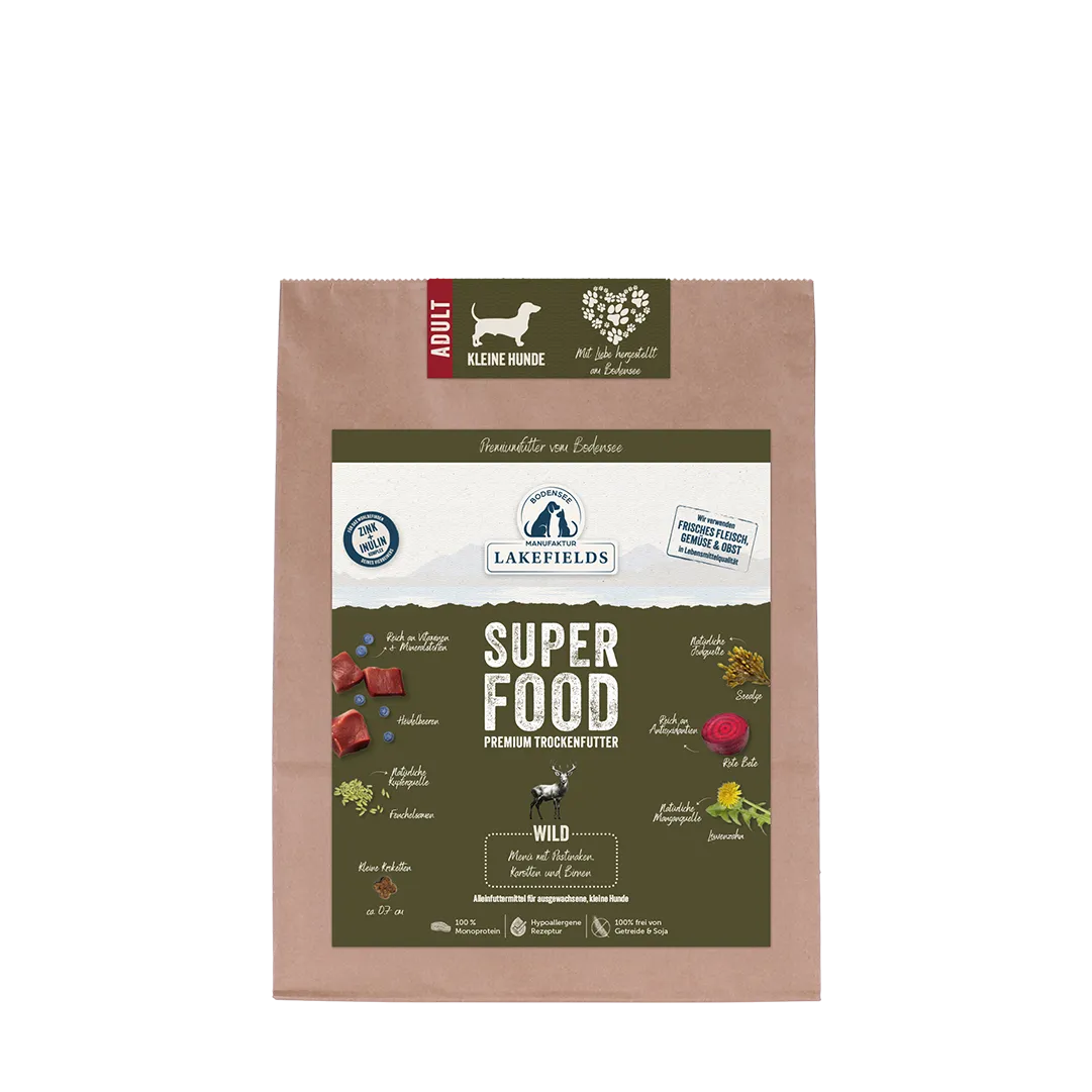 Lakefields – Trockenfutter SUPERFOOD Wild Adult für kleine Hunde